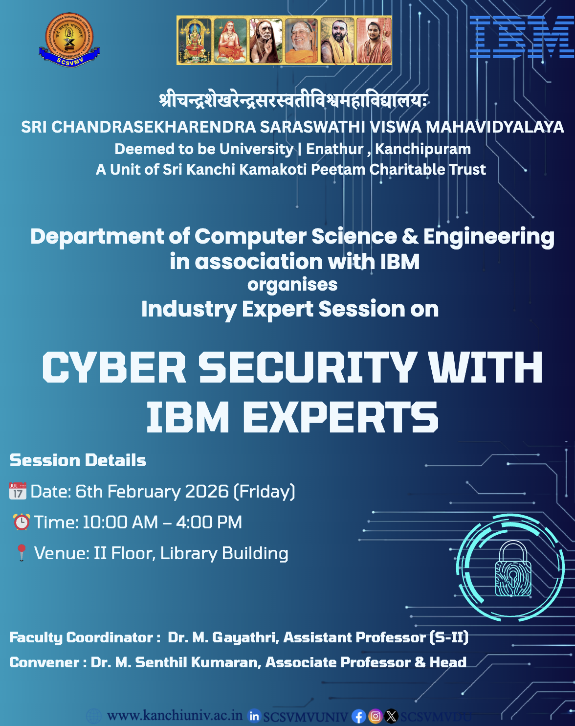 IBM Expert Session on Cyber Security - SCSVMV Deemed to be University