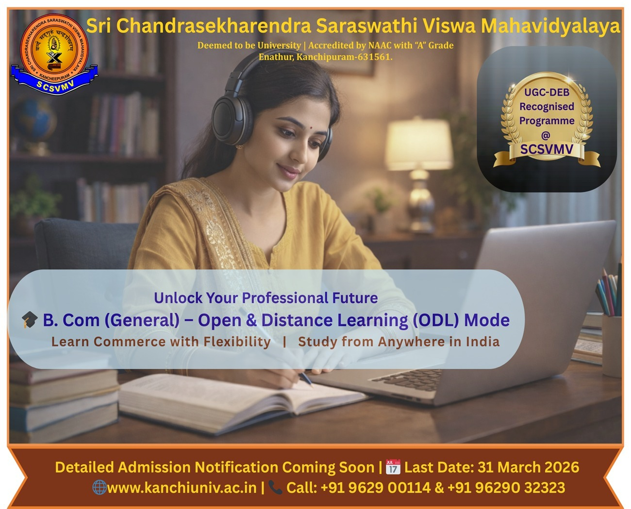 Programme Odl Launch of B. Com (General) in ODL Mode – UGC-DEB Recognized Programme ...