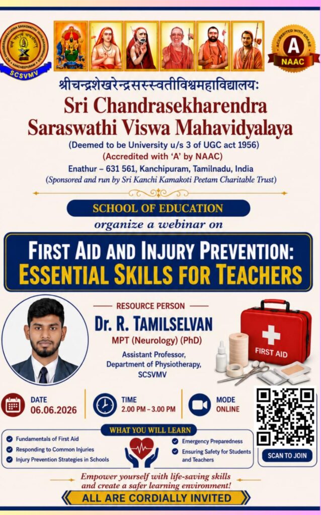 Webinar on First Aid & Injury Prevention : Essential Skills for Teachers – Flyer