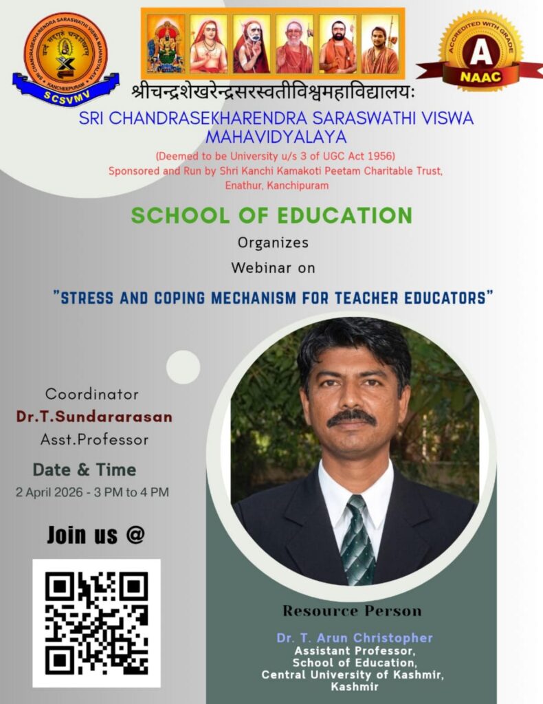 Webinar on Stress and Coping Mechanism for Teacher Educators – Flyer
