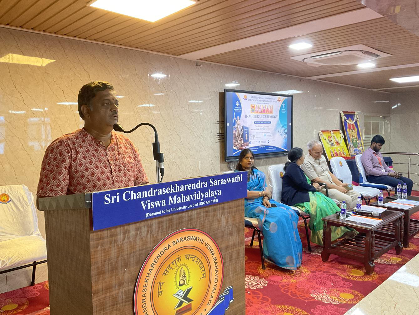 Ceremony proceedings at the Seminar Hall